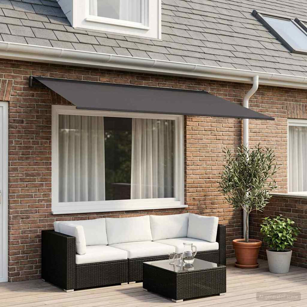 Vidaxl Awning Replacement Fabric Anthracite 450 X 300 Cm Polyester