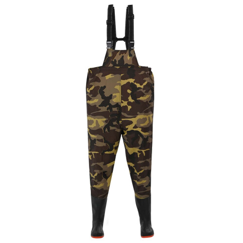 VidaXL vidaXL Chest Waders with Boots PVC Coated Polyester Size 41 Camouflage 2