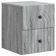 vidaXL Wall-Mounted Bedside Cabinet Grey Sonoma 33 x 34.5 x 40 cm