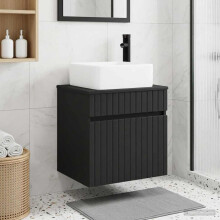 vidaXL Wall-mounted Sink Vanity Black 49 x 41 x 63 cm Engineered Wood