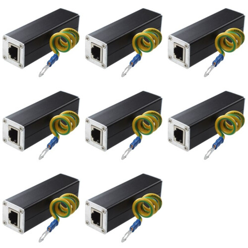 8X RJ45 Plug Ethernet Network Dispositif de Protection Contre les Surtensions 100MHz