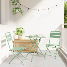 vidaXL Garden Folding Chair Folding 2 pcs Light Mint 42 x 52 x82cm