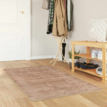 vidaXL Rug Runner MARSA White 100 x 200 cm Polyester and PVC