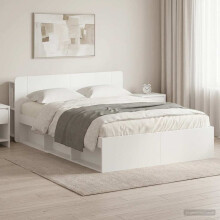 vidaXL Bed Frame with Storage White 150 x 200 cm Engineered Wood