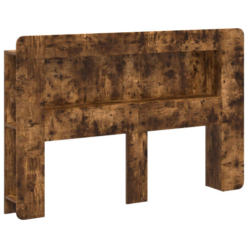 VidaXL vidaXL Headboard Cabinet with Storage Smoked Oak Engineered Wood 2