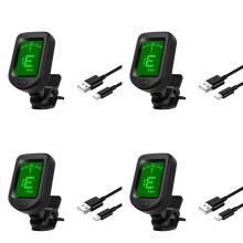 4X Accordeur de Guitare Rechargeable à Clip pour Guitare, Basse, Ukulélé, Violon, Mandoline, Banjo pour les Instruments