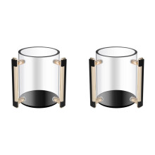 2X Hand Washing Cup Acrylic Round Washing Cup Hand Wash Cup with Two Metal Handles for Jewish Prayer Wash Cup