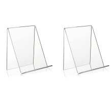 10X Acryl Bücher Ständer mit Leiste, Transparente Acryl Display Staffelei, Durchsichtiger Tabletten Halter für Bücher