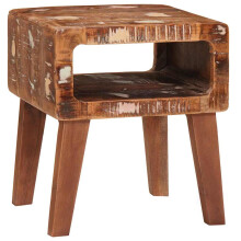 vidaXL End Table with Shelf Brown 40 x 32 x 46 cm Solid Reclaim Wood