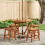 VidaXL vidaXL Folding Garden Table Brown Ø 90 x 75 cm Solid Eucalyptus Wood 1