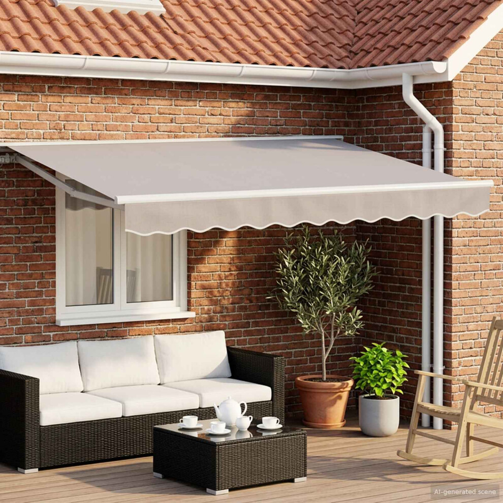 Vidaxl Electric Retractable Awning Frame White 3.5 X 2.5 M Steel