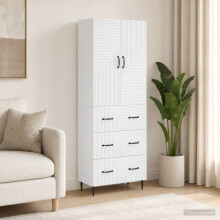 vidaXL Cabinet Set 2 pcs High Gloss White 66 x 34.5 x 90 cm