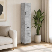 vidaXL Cabinet Set 2 pcs Concrete Grey 33 x 34.5 x 90 cm