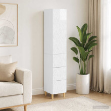vidaXL Cabinet Set 2 pcs High Gloss White 33 x 34.5 x 90 cm