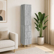 vidaXL Cabinet Set 2 pcs Grey Sonoma 33 x 34.5 x 90 cm Engineered Wood