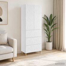 vidaXL Cabinet Set 2 pcs High Gloss White 66 x 34.5 x 90 cm