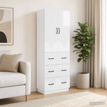 vidaXL Cabinet Set 2 pcs High Gloss White 66 x 34.5 x 87 cm