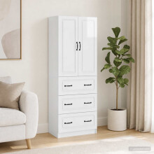 vidaXL Cabinet Set 2 pcs High Gloss White 66 x 34.5 x 87 cm