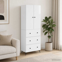 vidaXL Cabinet Set 2 pcs High Gloss White 66 x 34.5 x 90 cm