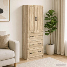 vidaXL Cabinet Set 2 pcs Sonoma Oak 66 x 34.5 x 87 cm Engineered Wood