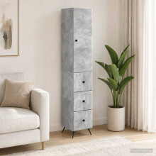 vidaXL Cabinet Set 2 pcs Concrete Grey 34.5 x 34.5 x 90 cm