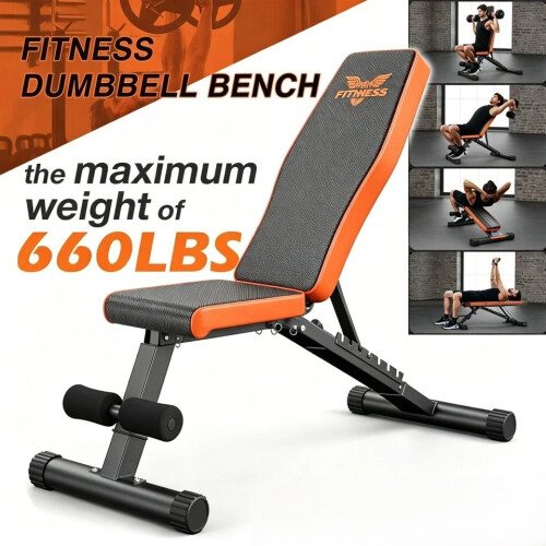 Adjustable Folding Fitness Workout Bench 7 Position Multi Exercise Weight Bench