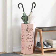 vidaXL Umbrella Stand with Storage Pink 15.5 x 15.5 x 49 cm Metal