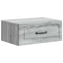 vidaXL Wall-Mounted Bedside Cabinet Grey Sonoma 49 x 34.5 x 20 cm