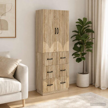 vidaXL Cabinet Set 2 pcs Sonoma Oak 66 x 34.5 x 87 cm Engineered Wood