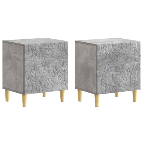 VidaXL vidaXL Bedside Table 2 pcs Concrete Grey 43 x 34.5 x 50 cm