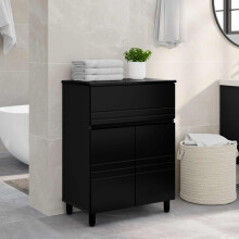 vidaXL Bathroom Vanity Unit Black 60 x 35 x 80 cm Engineered Wood