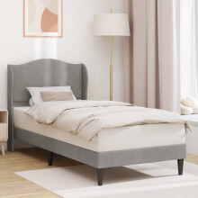 vidaXL Bed Frame with Headboard Light Grey 90 x 190 cm Velvet