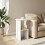 VidaXL vidaXL Side Table High Gloss White Ø 39.5 x 55 cm Engineered Wood 1