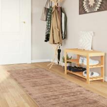 vidaXL Rug Runner MARSA White 100 x 250 cm Polyester and PVC