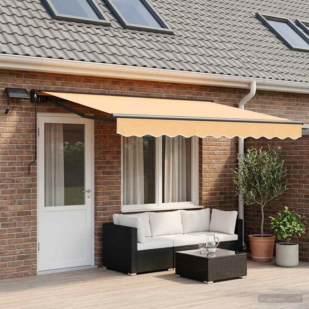 Vidaxl Manual Awning Frame With Leds Sand 4.5 X 3.5 M