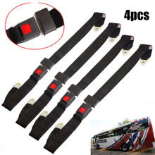 4 Pack Universal Truck Car Lap Seat Belts 2 Point Adjustable Single Seat Lap