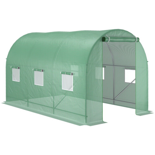 3.5x2m Polytunnel Greenhouse with Steel Frame