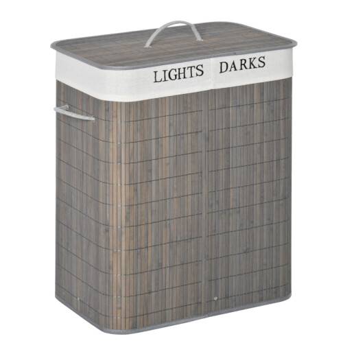 100L Collapsible Laundry Basket with Lid & Handles