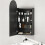 Black Arched Bathroom Mirror Cabinet 7
