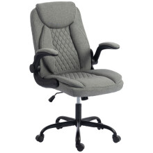 (Grey, Linen) HOMCOM Linen-Look Executive Office Chair, Grey