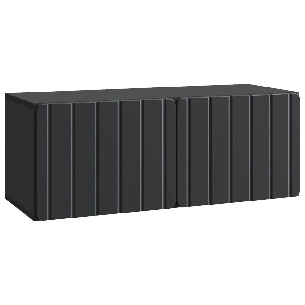 Vidaxl Wall-Mounted Tv Cabinet Black 78.5 X 31 X 30 Cm Engineered Wood