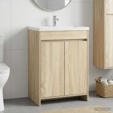vidaXL Badunterschrank Sonoma-Eiche 56 x 37,5 x 81 cm Holzwerkstoff