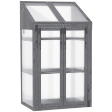 Wooden Cold Frame Greenhouse 70x50x120cm Grey
