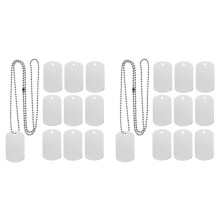 50Er-Pack Blanko-Erkennungsmarken Aus Aluminium zum Lasergravieren mit 24 Zoll Edelstahl-Kugelkette Silber