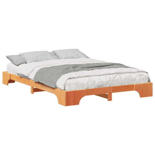 VidaXL vidaXL Bed Frame Brown 140 x 220 cm Solid Pine Wood 2