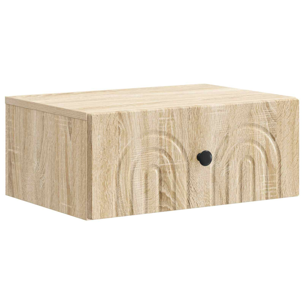 Vidaxl Wall-Mounted Bedside Cabinet Sonoma Oak 49 X 34.5 X 20 Cm