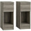 (Grey, Engineered Wood) Set of Two Modern Storage Bedside Tables - Grey 1