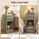 (Grey, Engineered Wood) Set of Two Modern Storage Bedside Tables - Grey 6