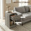 (Grey, Engineered Wood) Set of Two Modern Storage Bedside Tables - Grey 4