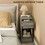 (Grey, Engineered Wood) Set of Two Modern Storage Bedside Tables - Grey 5
